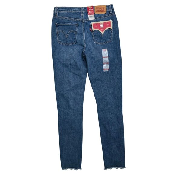 Levis Womens 720 High Rise Super Skinny Jeans Stretch Denim Size 14 Regular Dist - Picture 2 of 5